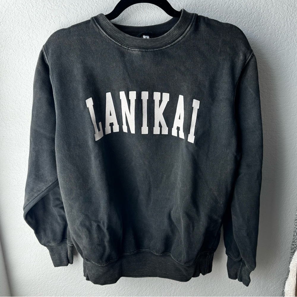 John Galt OS Washed Black Lanikai Crewneck